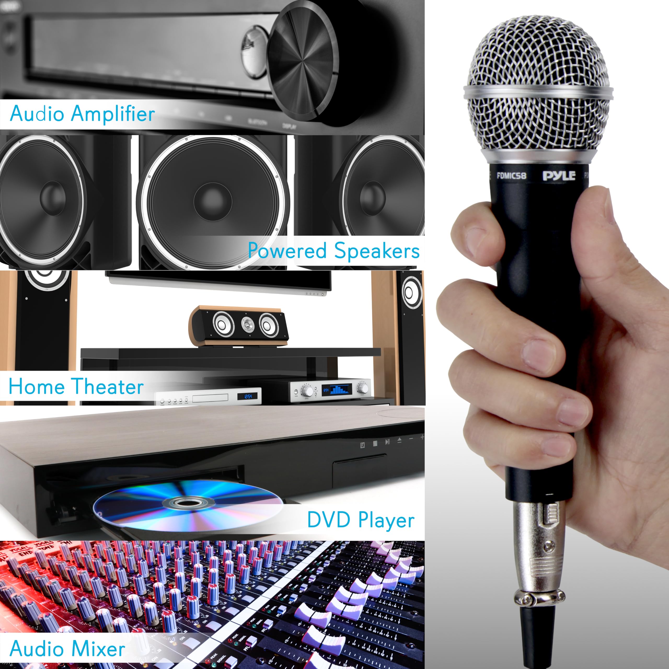 Foto 5 pulgar | Micrófono De Mano Pyle Pdmic58 Dynamic Cardioid Con Cable - Venta Internacional.