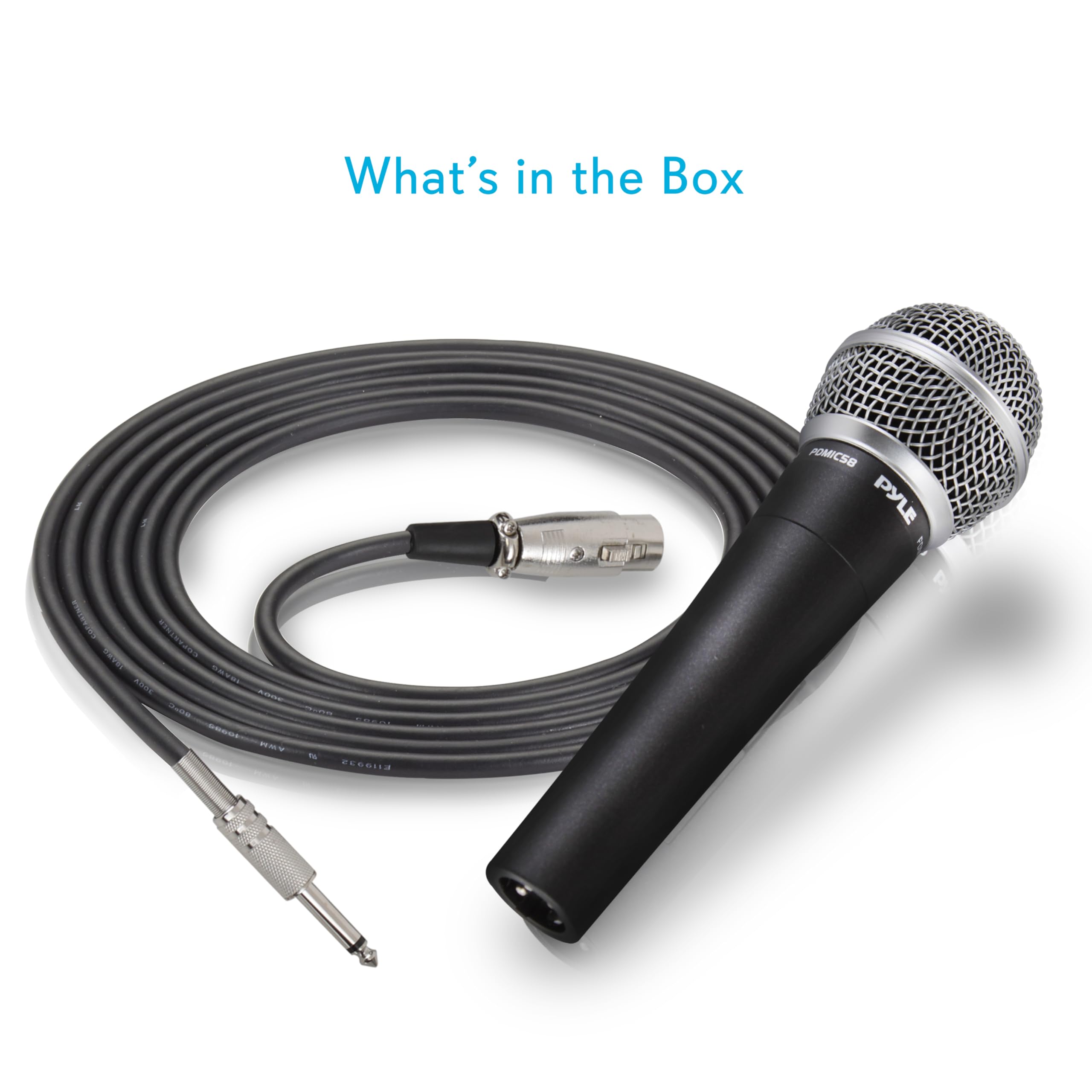 Foto 7 | Micrófono De Mano Pyle Pdmic58 Dynamic Cardioid Con Cable - Venta Internacional.