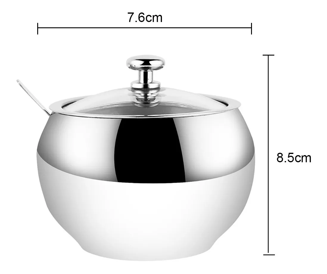 Foto 3 | Tarro de Azúcar o Condimentos con Tapa y Cuchara color Plata