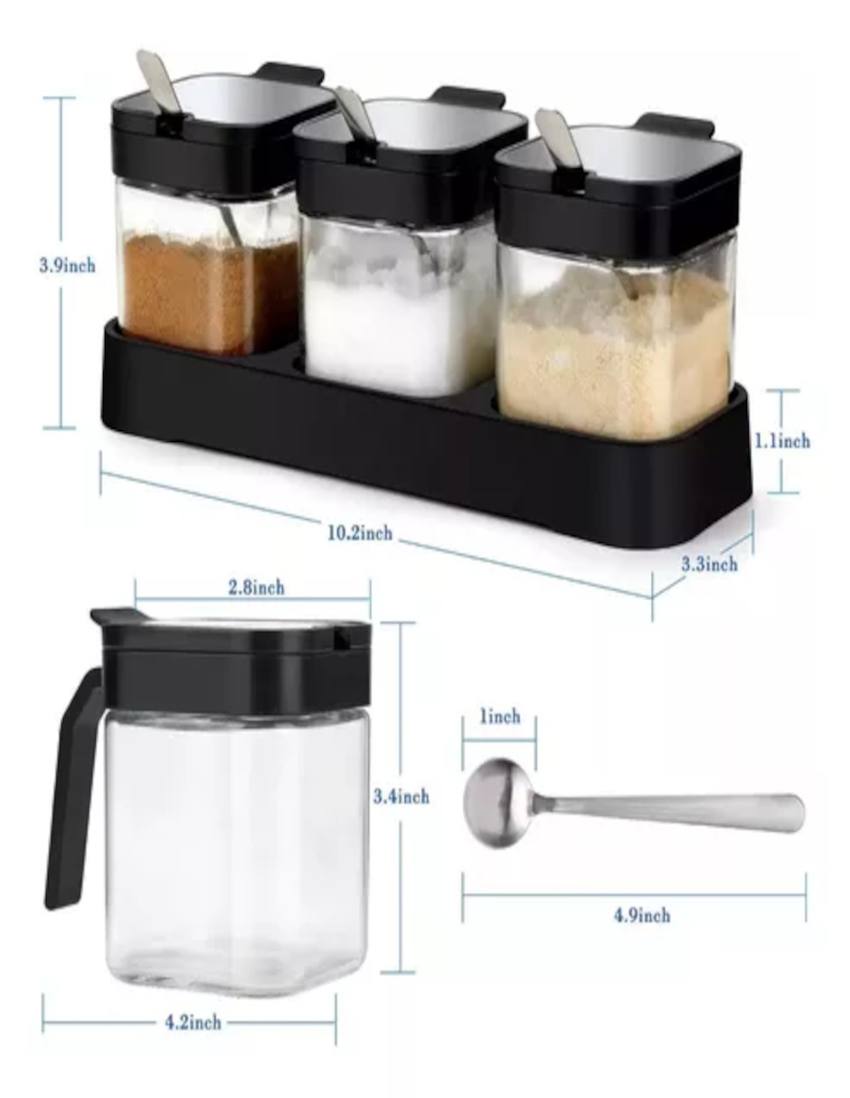 Foto 4 | Tarro De Azúcar Con Tapa Y Cuchara + Termo De Agua Güish