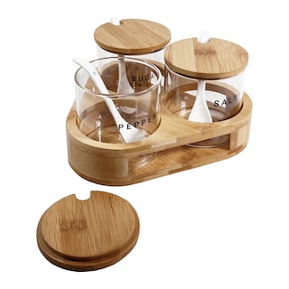 Foto 3 | Tarros con Cuchara Cerámica Base Bambú 3 Pack