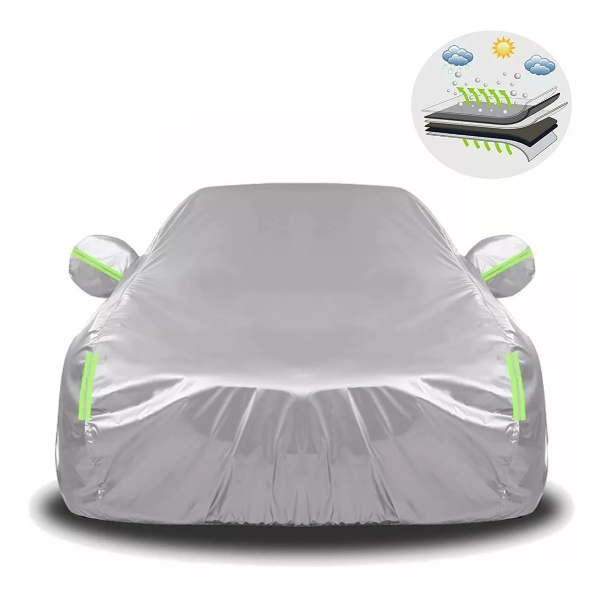 Foto 3 | Funda Protectora Impermeable para Automóvil Eo Safe Imports Esi-4676 Gris