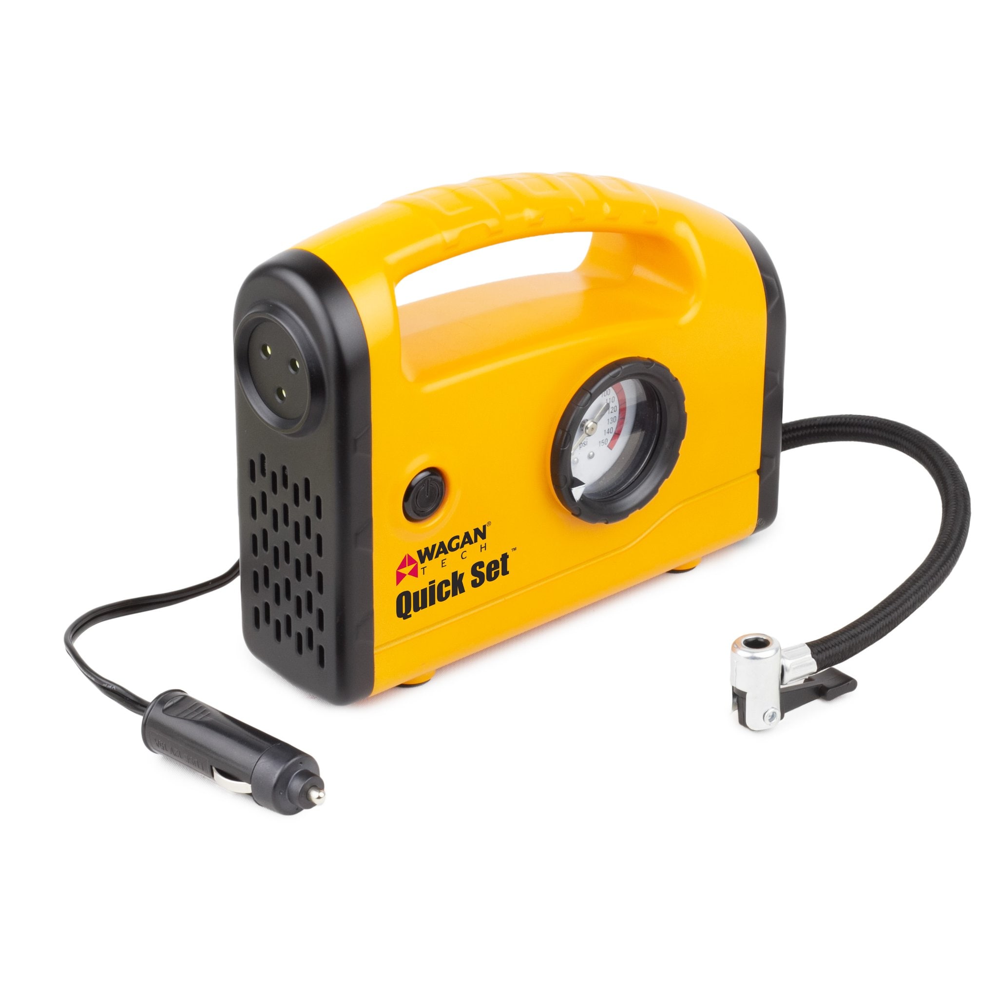 Compresor Inflador de Ajuste Rápido Wagan 7301 color Amarillo Multiusos $1,499