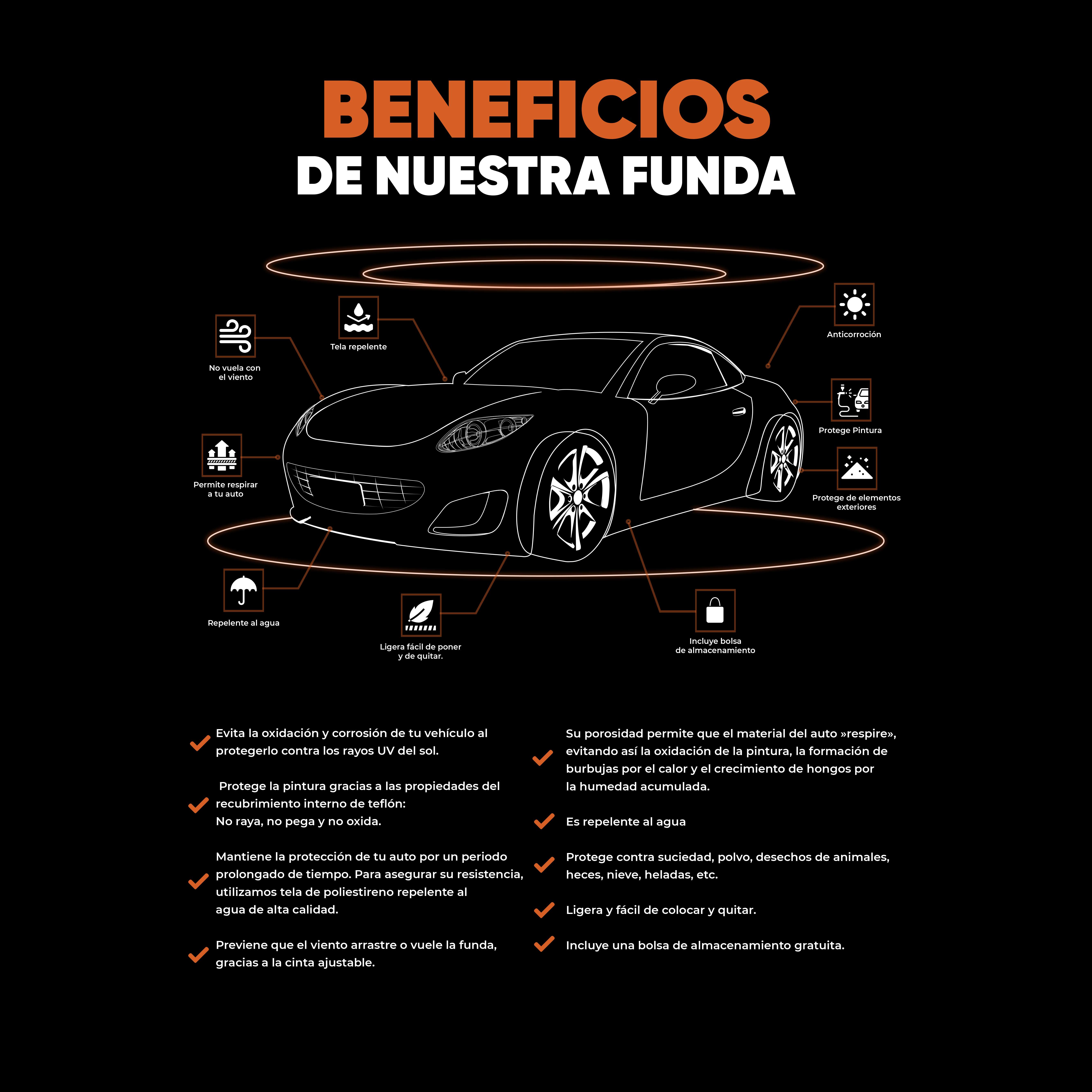 Foto 7 | Funda Para Auto Sedán  Super Útil Sm2 Impermeable