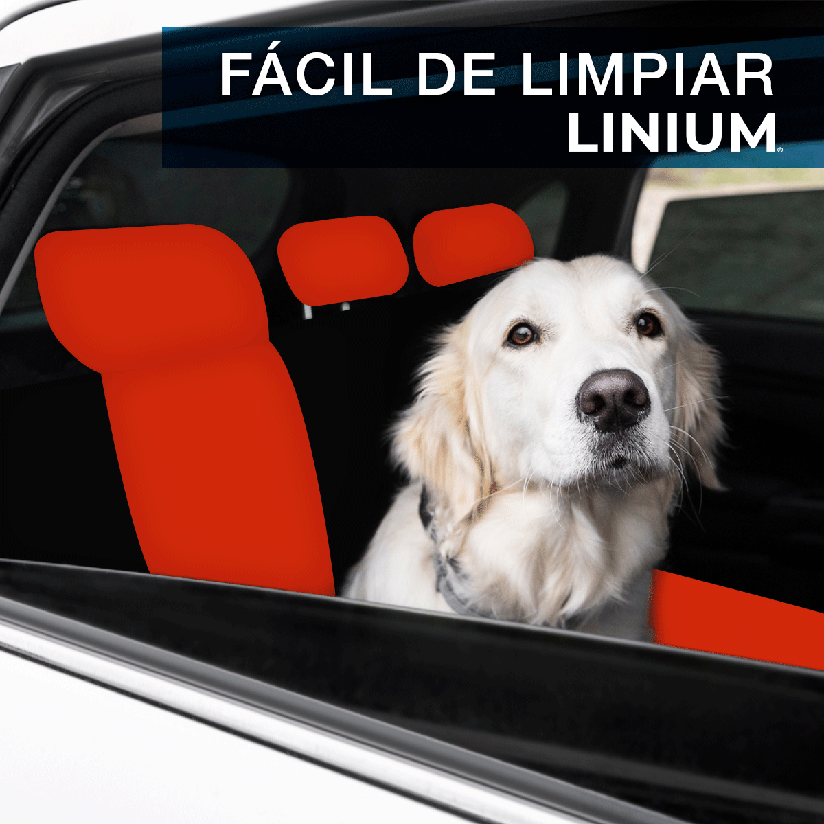 Foto 8 | Funda Linium para Asientos Traseros de Automóvil Coche Universal Roja