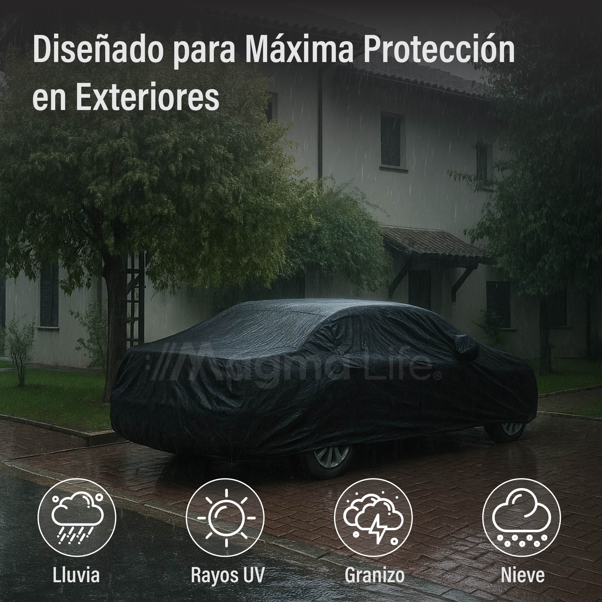 Foto 3 pulgar | Magma Life Cubierta Para Auto, Impermeable Y Antipolvo, Protección Contra Rayos Uv Y Lluvia, Material Resistente