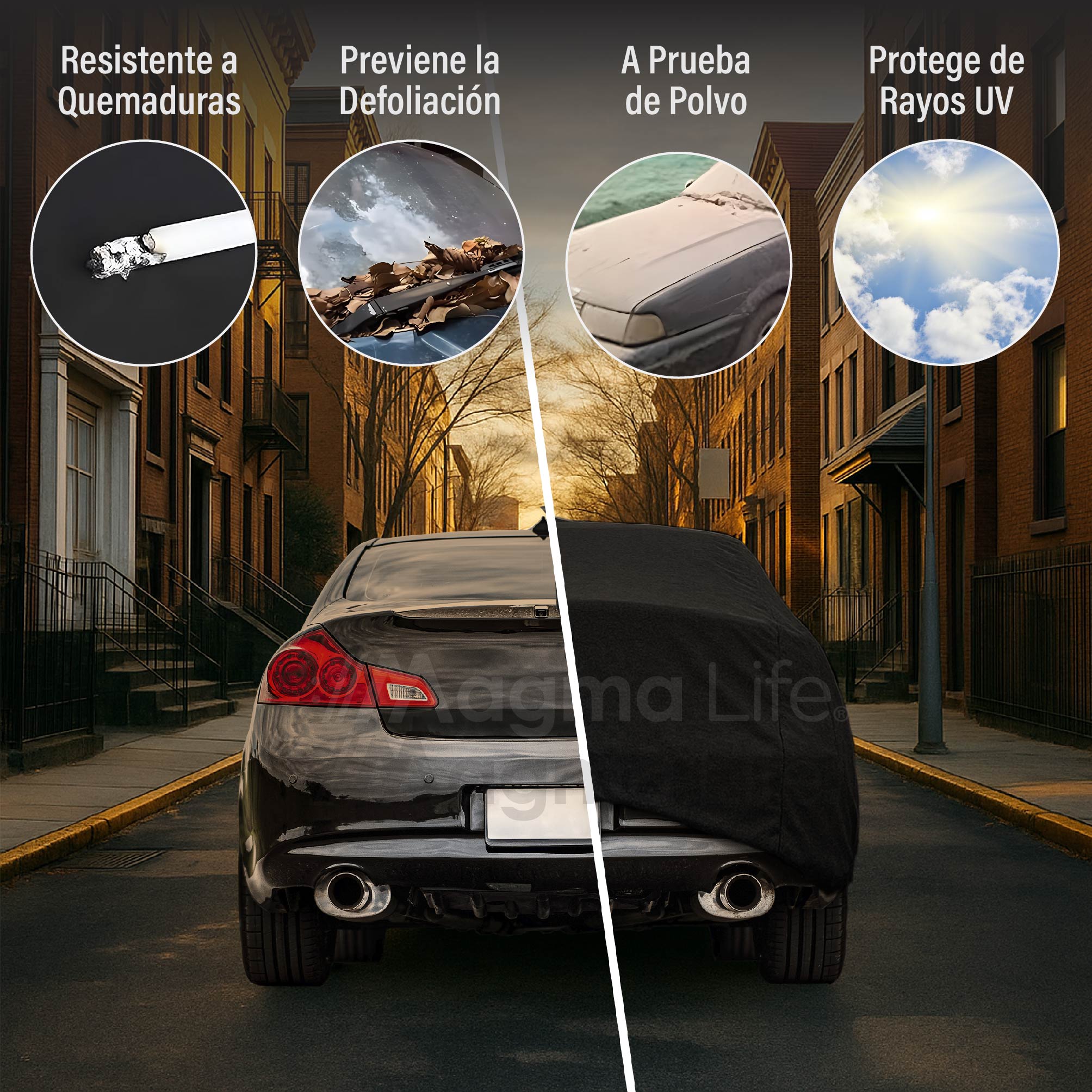 Foto 6 pulgar | Magma Life Cubierta Para Auto, Impermeable Y Antipolvo, Protección Contra Rayos Uv Y Lluvia, Material Resistente