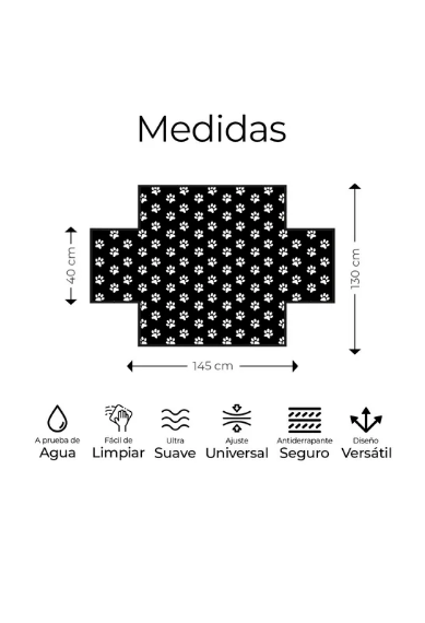 Foto 2 | Funda Impermeable Coche Cubre Asiento Mascota Auto Perro Color Negro
