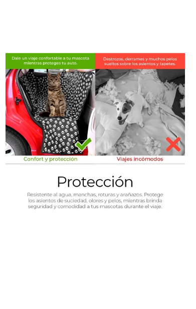 Foto 3 | Funda Impermeable Coche Cubre Asiento Mascota Auto Perro Color Negro