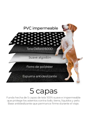 Foto 4 | Funda Impermeable Coche Cubre Asiento Mascota Auto Perro Color Negro
