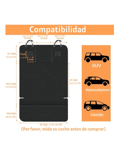 Foto 4 pulgar | Funda De Perro Para Asiento De Coche Auto Grande Impermeable Cubre Asientos Para Perros