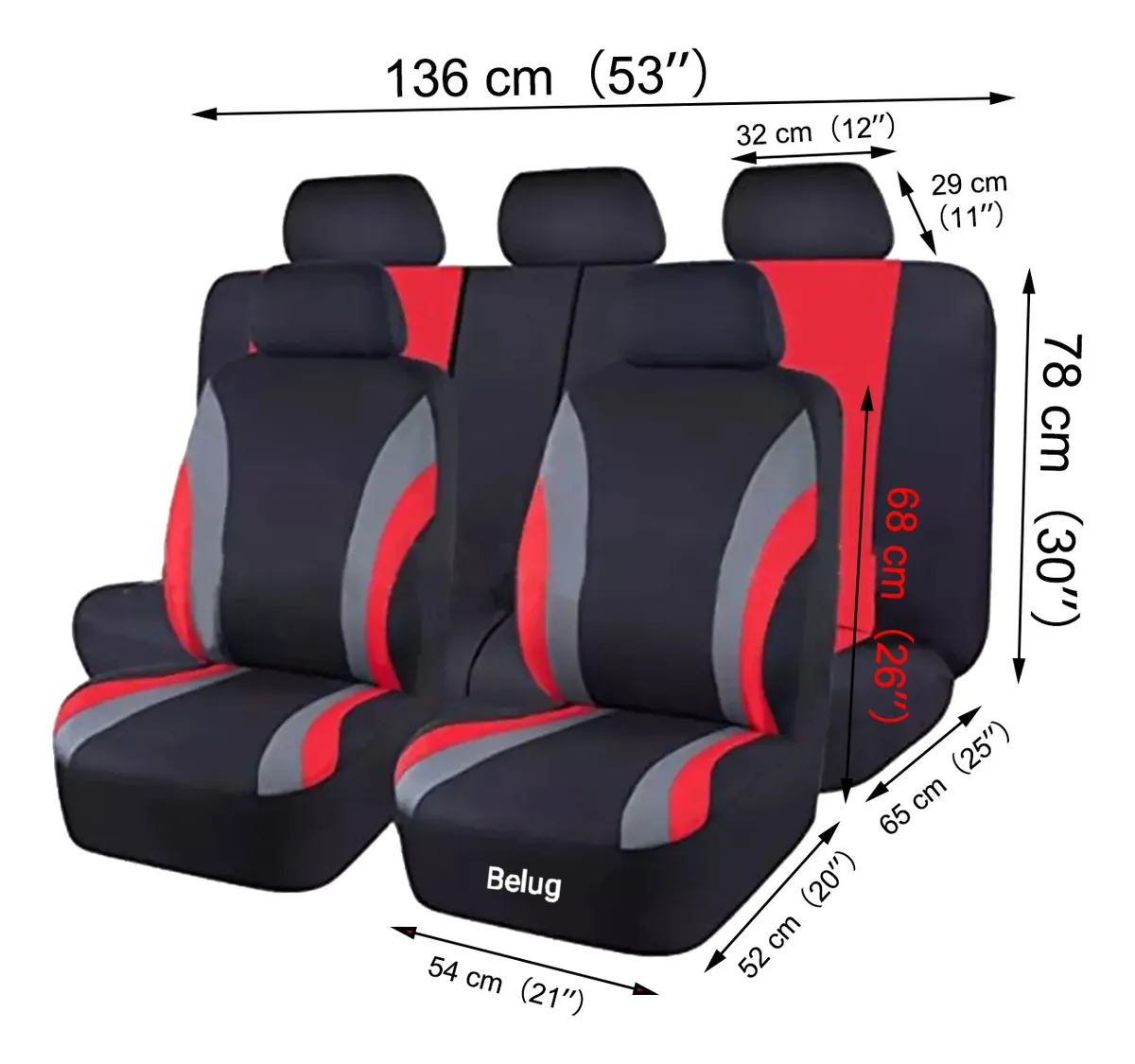 Foto 2 | ''funda Universal Para Asiento De Automóvil 11 Pz Negro Con Rojo ''
