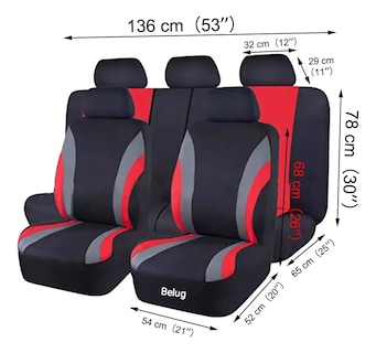 Foto 2 | ''funda Universal Para Asiento De Automóvil 11 Pz Negro Con Rojo ''