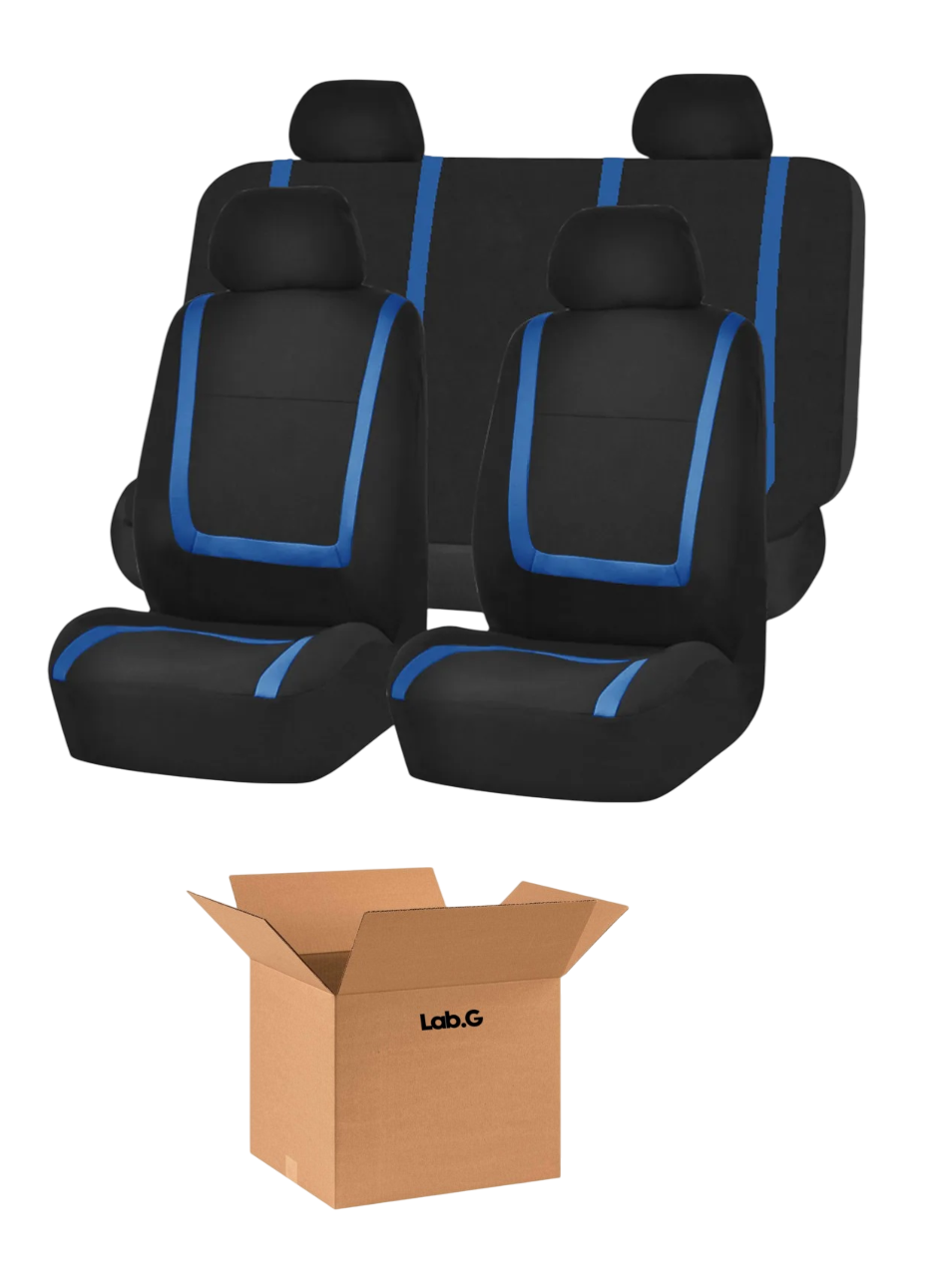 Foto 2 pulgar | Funda De Asiento Universal Para Todas Las Estaciones 9 Piezas Negro Azul Banda