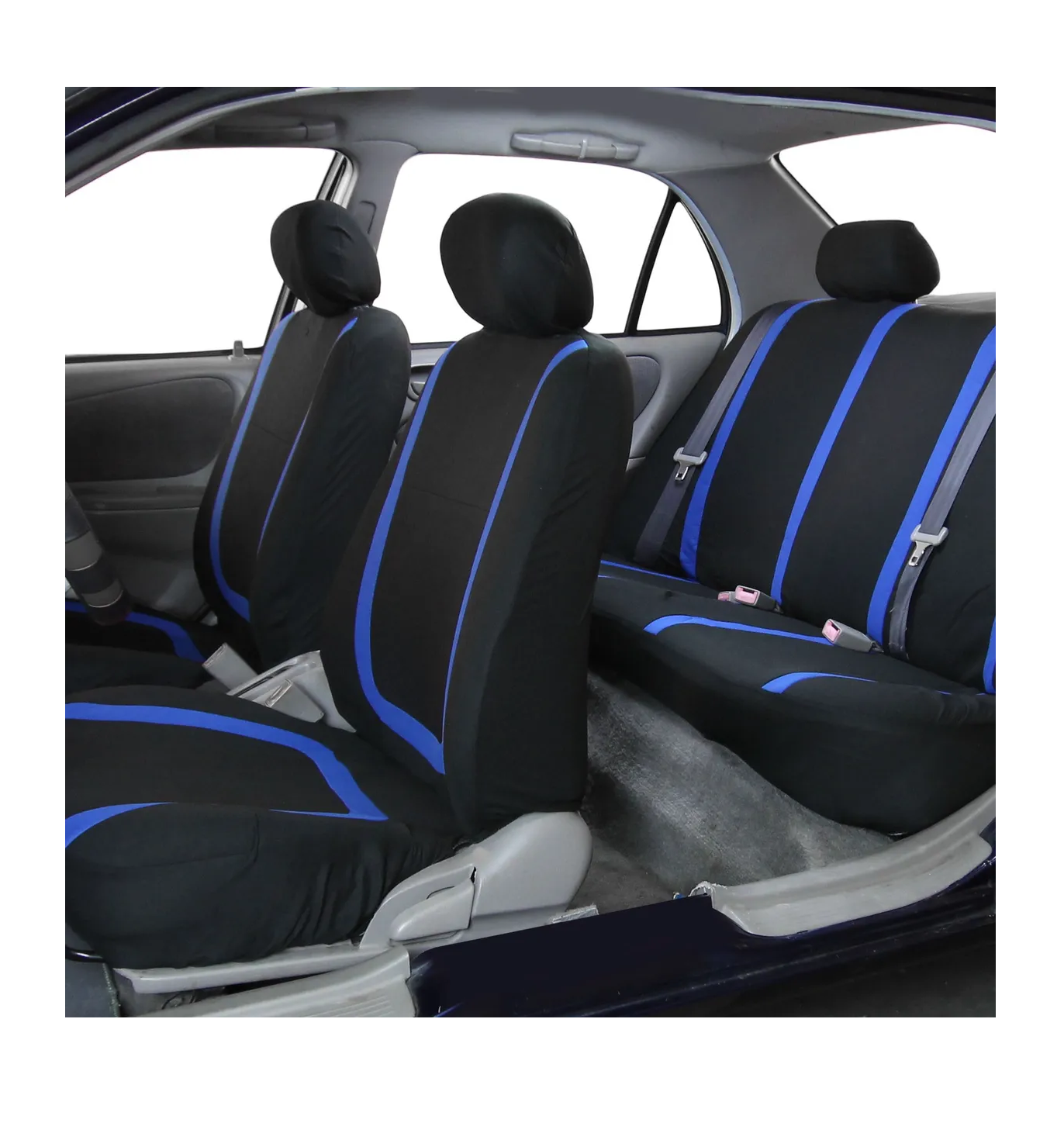 Foto 5 pulgar | Funda De Asiento Universal Para Todas Las Estaciones 9 Piezas Negro Azul Banda