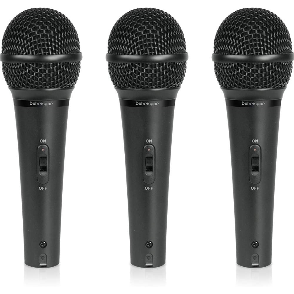 Set Profesional de 3 Micrófonos Dinámicos Behringer Xm1800s color Negro