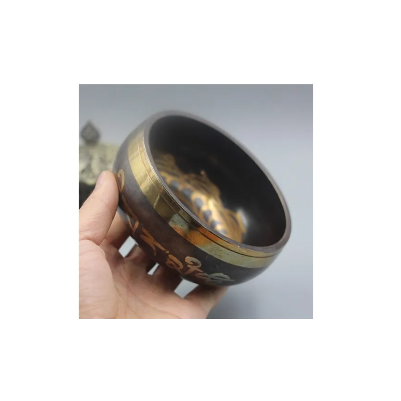 Foto 3 | Juego De Cuencos Tibetanos De Cobre De 8 Cm De Diámetro Con Tapete Y Baqueta - Venta Internacional.