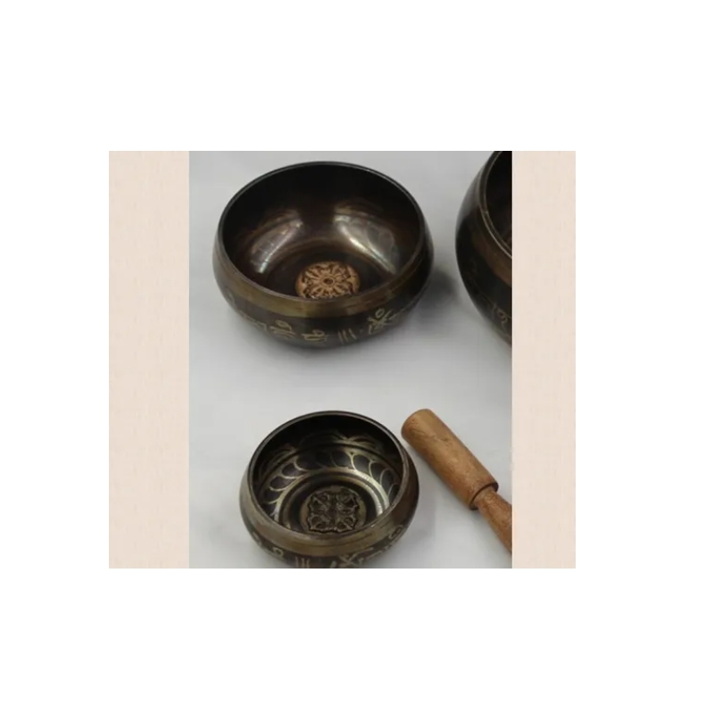 Foto 6 | Juego De Cuencos Tibetanos De Cobre De 8 Cm De Diámetro Con Tapete Y Baqueta - Venta Internacional.