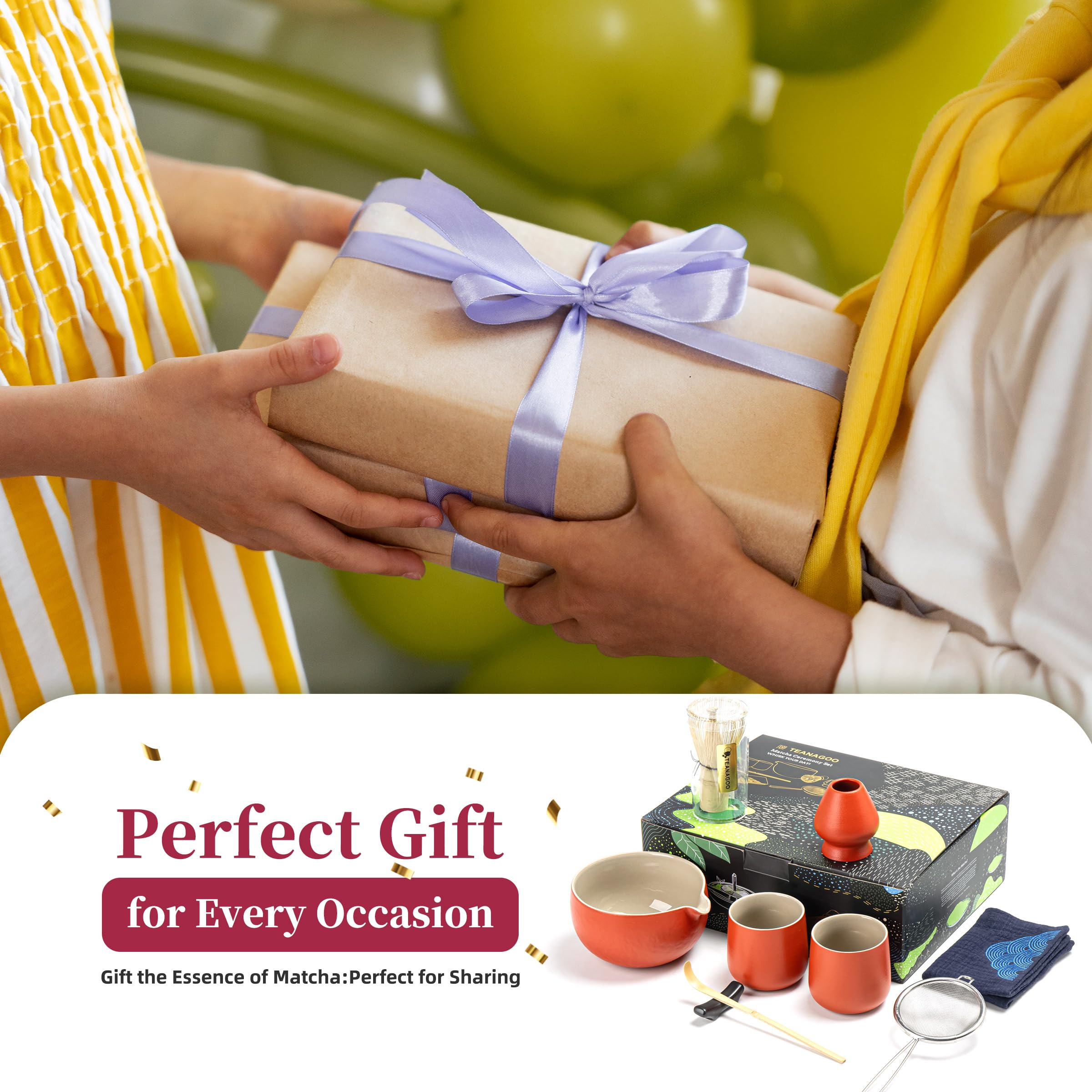 Foto 7 pulgar | Juego De Batidores Para Matcha Teanagoo, Cerámica, Rojo, Con Cuenco, 510 Ml, 2 Tazas - Venta Internacional.