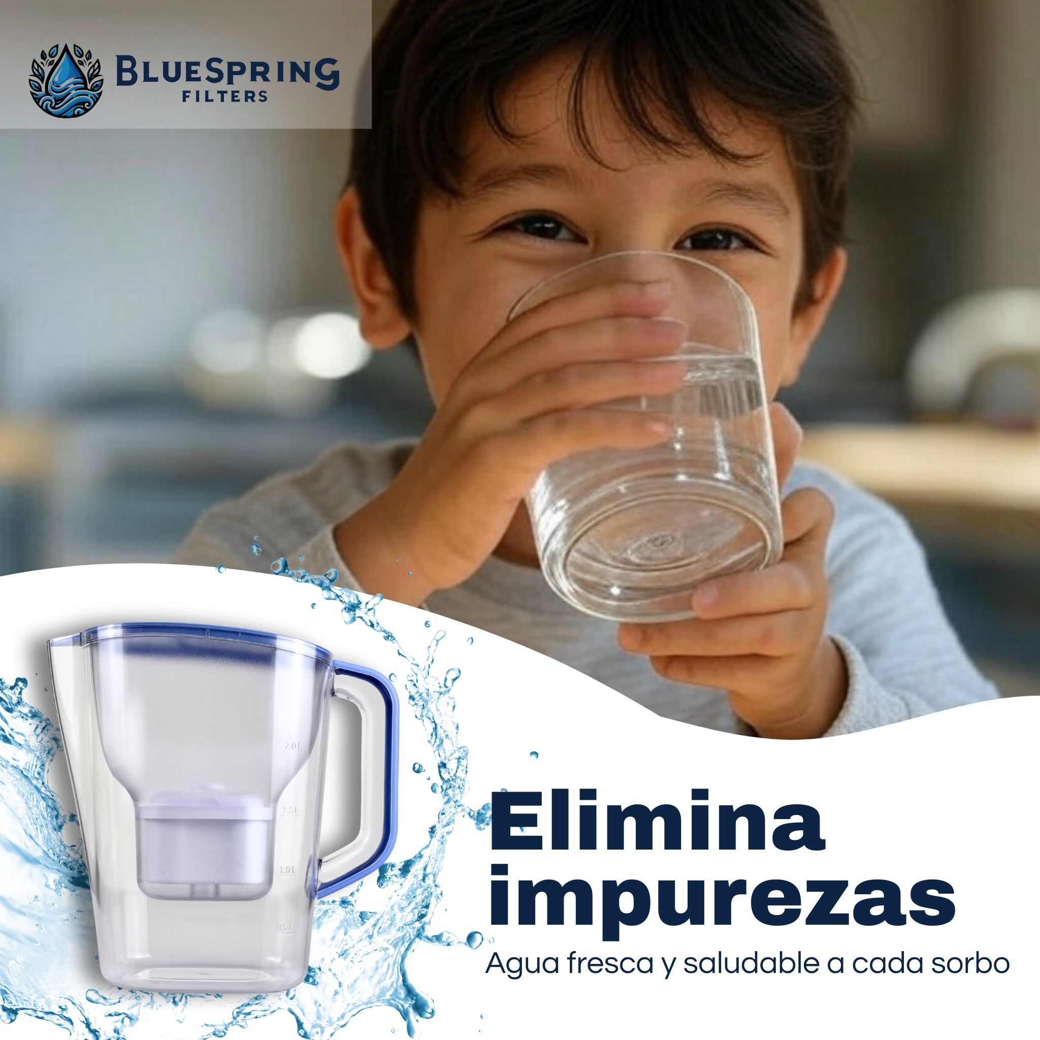 Foto 8 pulgar | Jarra Con Filtro De Agua Bluespring Para Agua Del Grifo. Elimina Impurezas Y Mejora El Sabor Del Agua.
