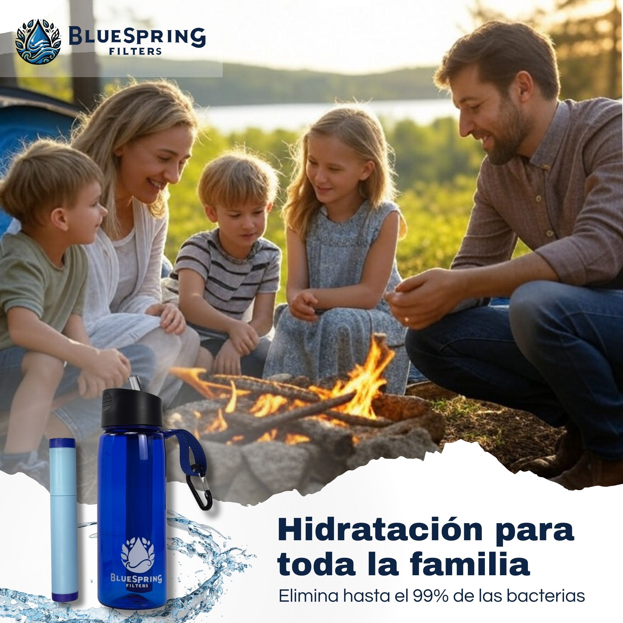 Foto 8 pulgar | Botella De Agua Con Filtro Integrado Bluespring. Ideal Para Actividades Al Aire Libre. Elimina El 99% De Las Bacterias.