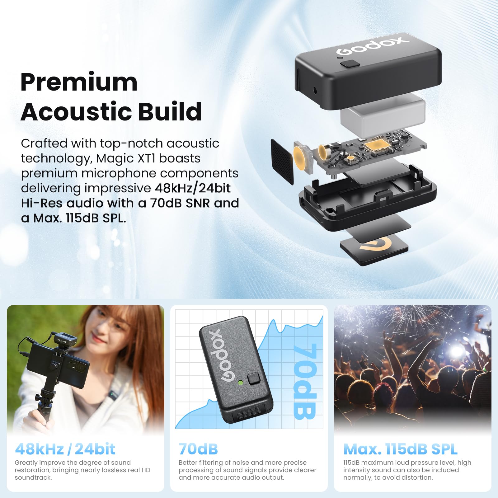 Foto 7 | Micrófono Inalámbrico Godox Magic Xt1 Para Cámara/android/iphone - Venta Internacional.