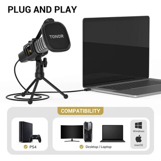 Foto 2 | Micrófono Usb Tonor Tc30 Con Condensador Cardioide Con Accesorios - Venta Internacional.