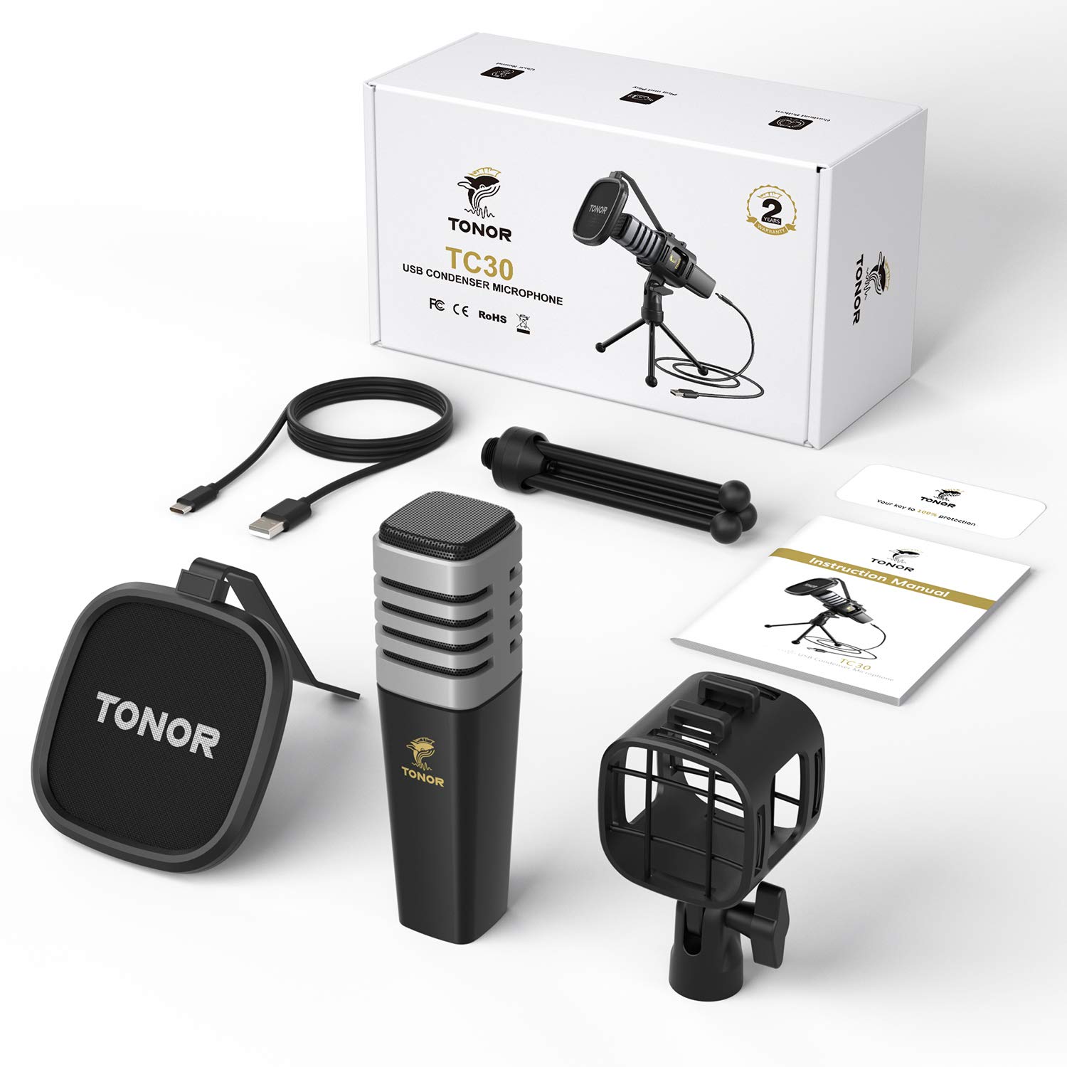 Foto 8 pulgar | Micrófono Usb Tonor Tc30 Con Condensador Cardioide Con Accesorios - Venta Internacional.