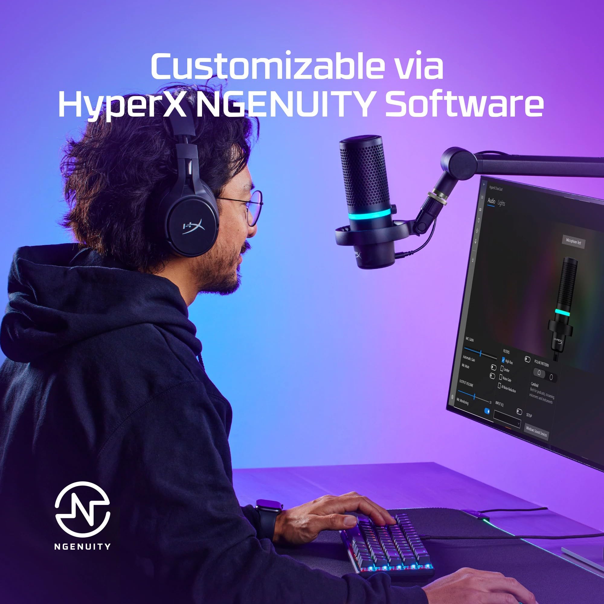 Foto 7 | Micrófono Hp Hyperx Duocast Usb Negro Con Iluminación Rgb - Venta Internacional.