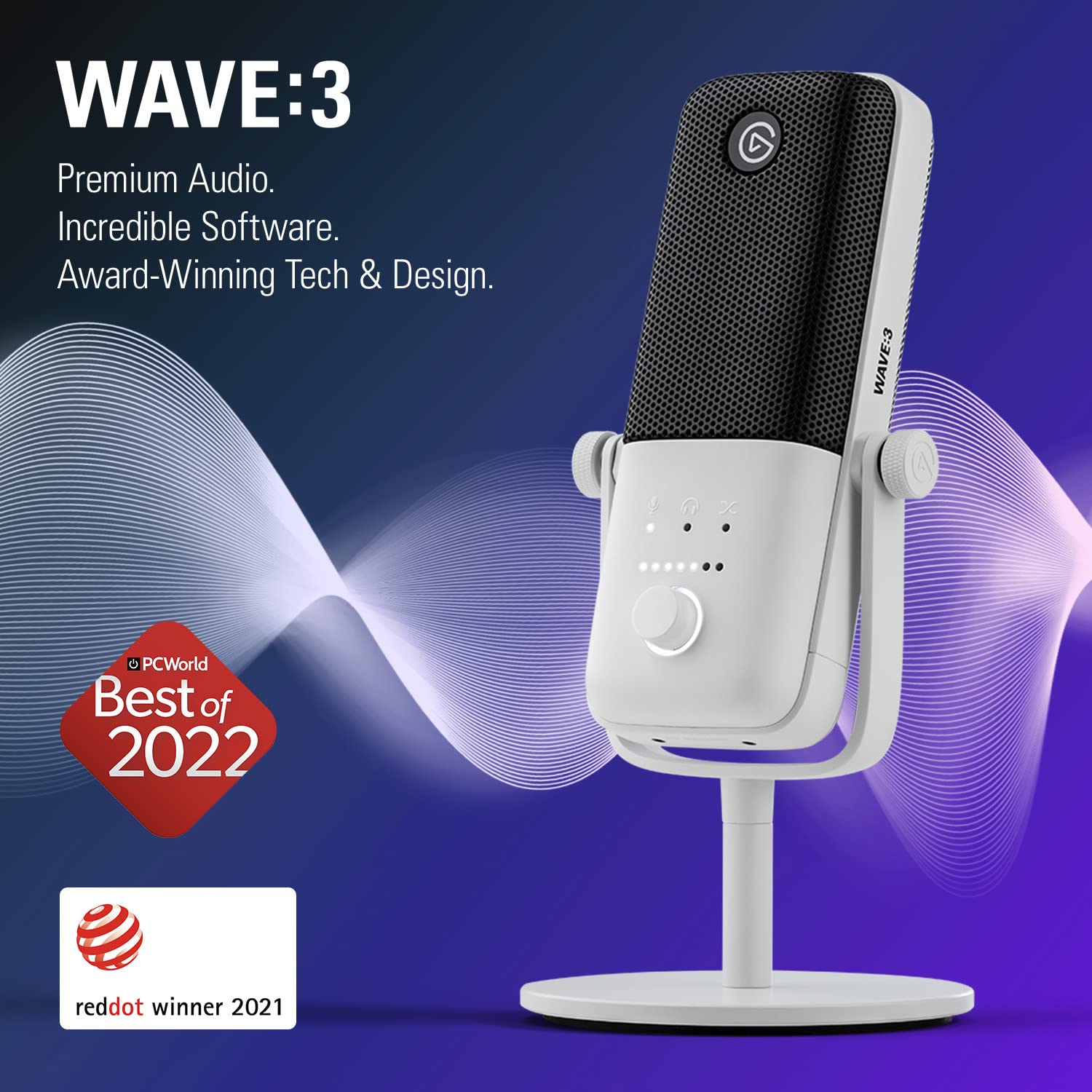 Foto 3 pulgar | Micrófono De Condensador Usb Elgato Wave:3 Blanco Para Streaming - Venta Internacional.