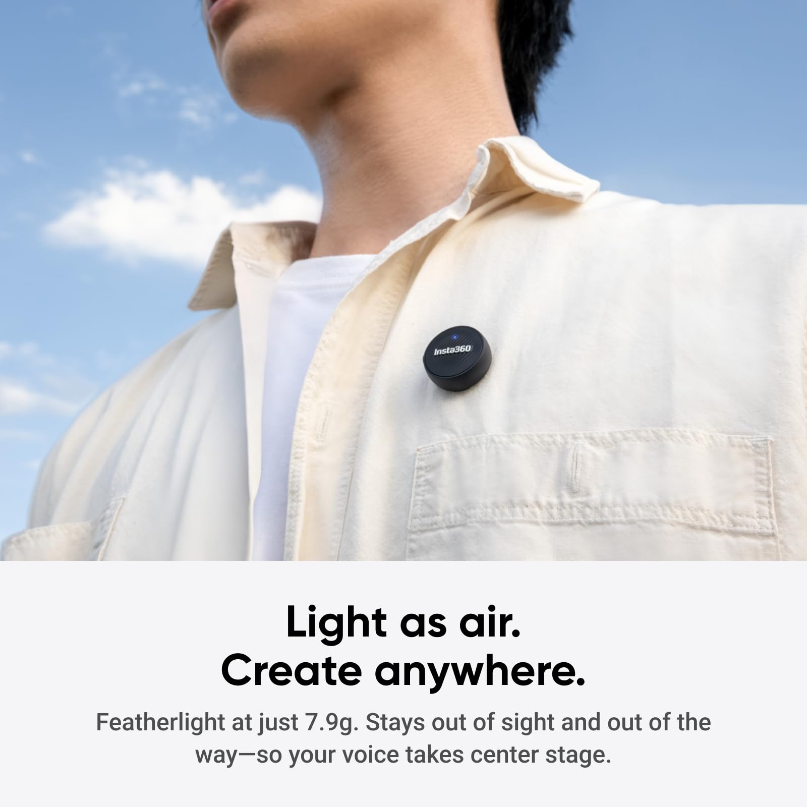 Foto 2 | Micrófono Inalámbrico Insta360 Mic Air Transmisor 7.9g - Venta Internacional.