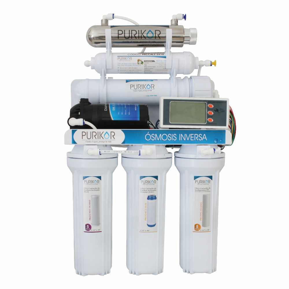 Sistema de Ósmosis Inversa Purikor de 6 Etapas con UV Flujo de 100 Gpd