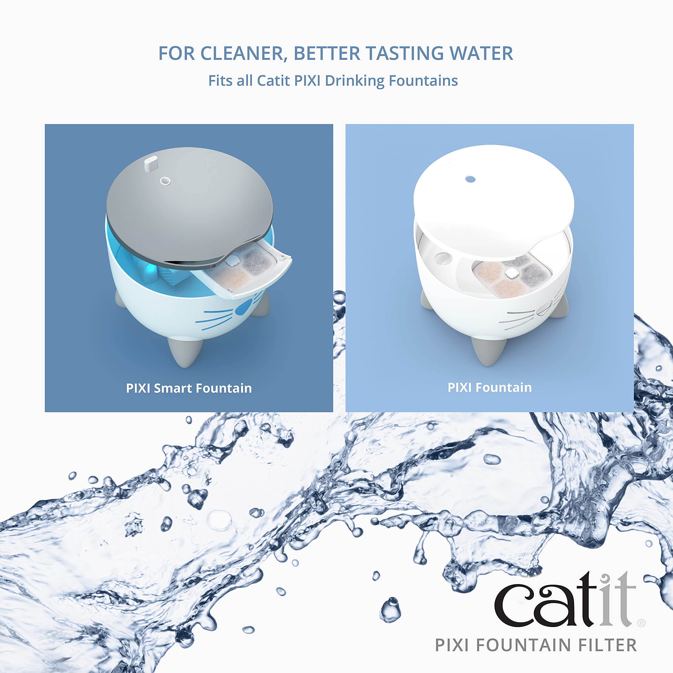 Foto 2 | Bebedero Con Filtro De Agua Catit Pixi Cat, Paquete De 3 Unidades, Color Blanco - Venta Internacional.