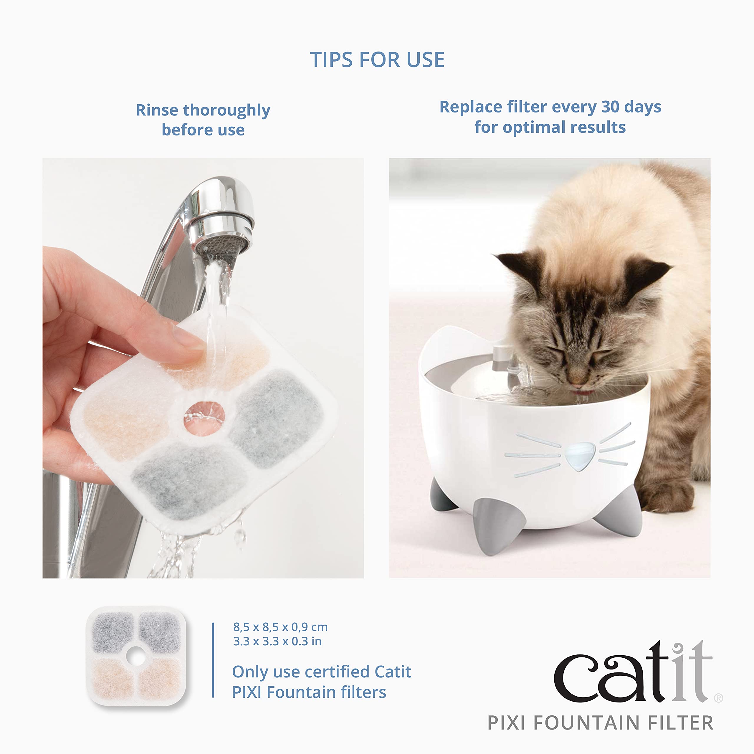 Foto 4 | Bebedero Con Filtro De Agua Catit Pixi Cat, Paquete De 3 Unidades, Color Blanco - Venta Internacional.