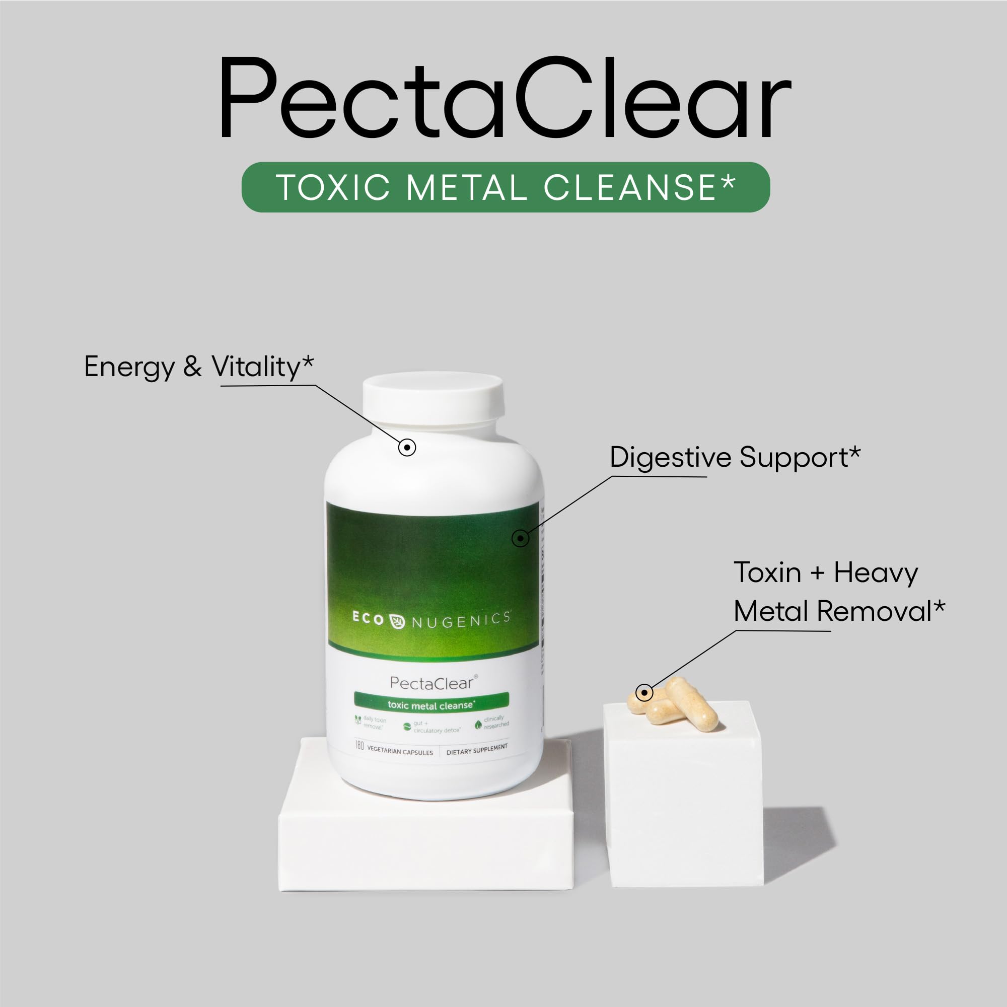 Foto 3 pulgar | Suplemento Desintoxicante Econugenics Pectaclear Para La Limpieza De Metales Tóxicos - Venta Internacional.