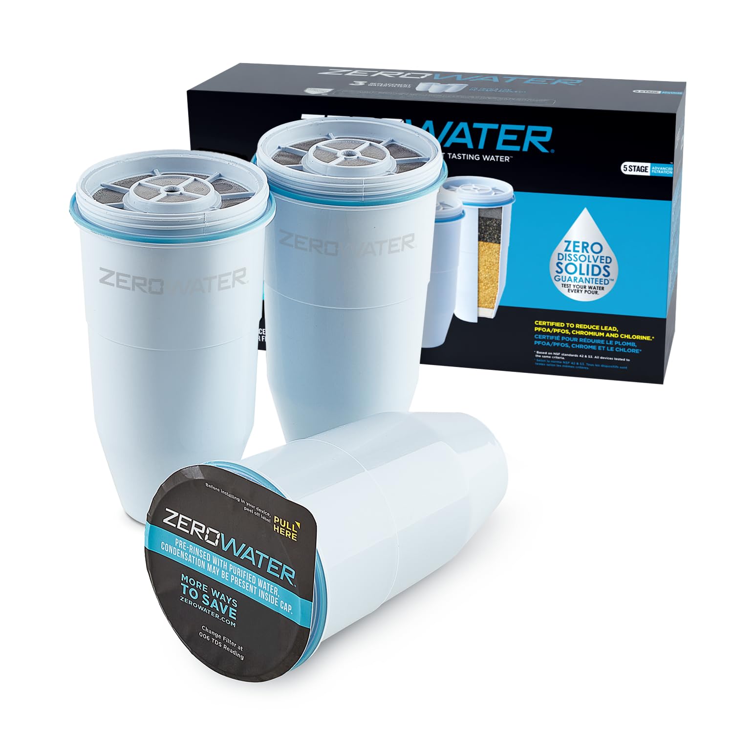 Foto 2 pulgar | Filtro De Repuesto Zerowater 5-stage 0 Tds  Paquete De 3 - Venta Internacional.
