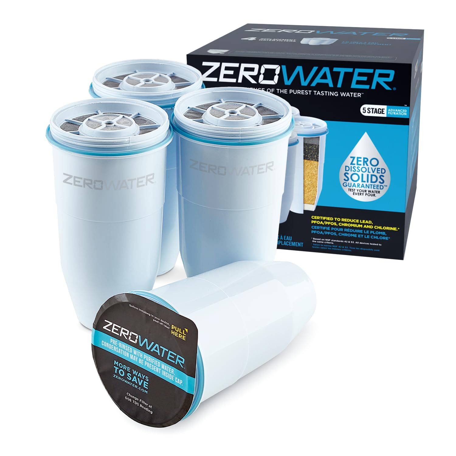 Foto 2 pulgar | Filtro De Repuesto Zerowater 5-stage 0 Tds  Paquete De 4 - Venta Internacional.