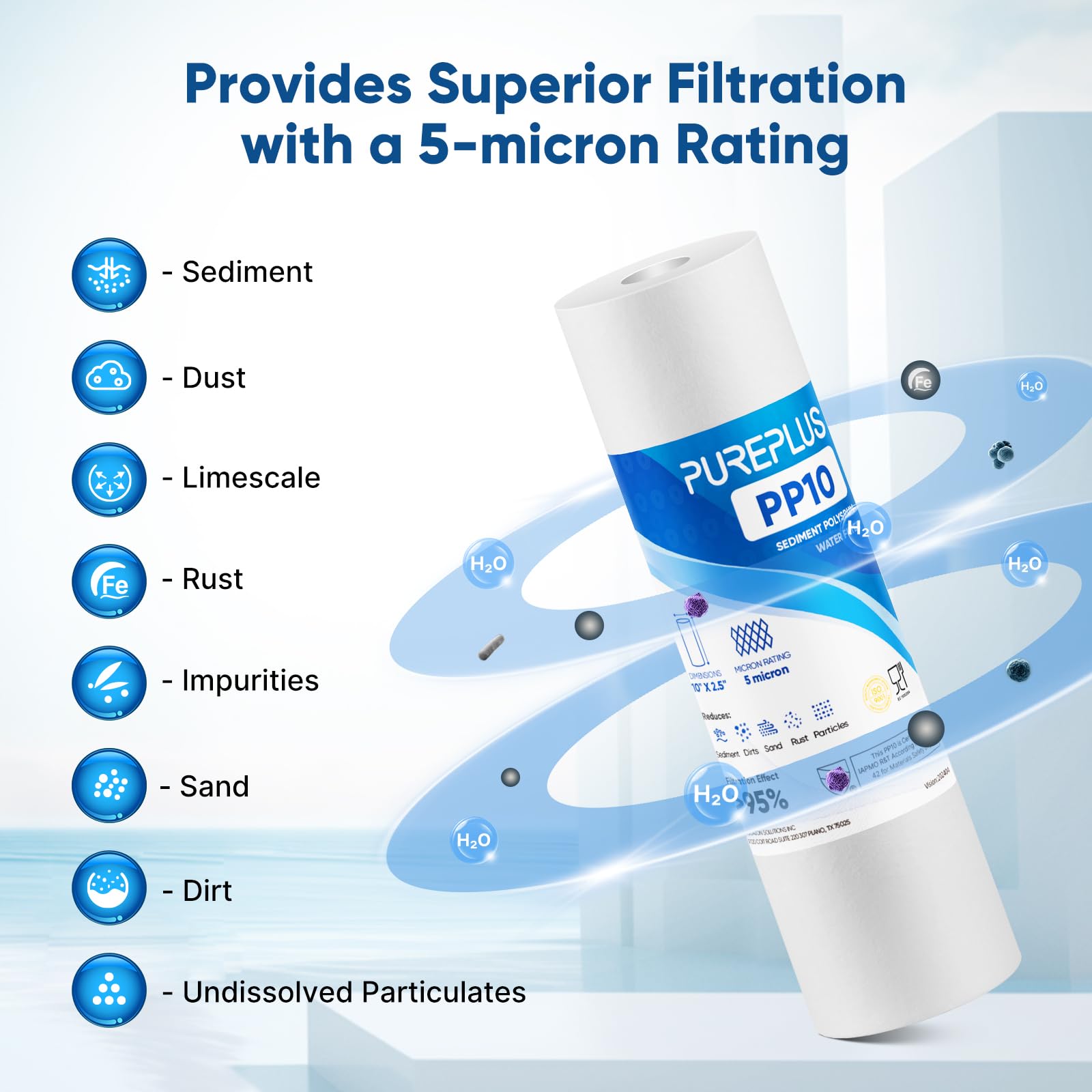 Foto 6 pulgar | Cartucho De Filtro De Agua Pureplus  5 Micras  10 X 2 5 Pulgadas  Paquete De 4 - Venta Internacional.