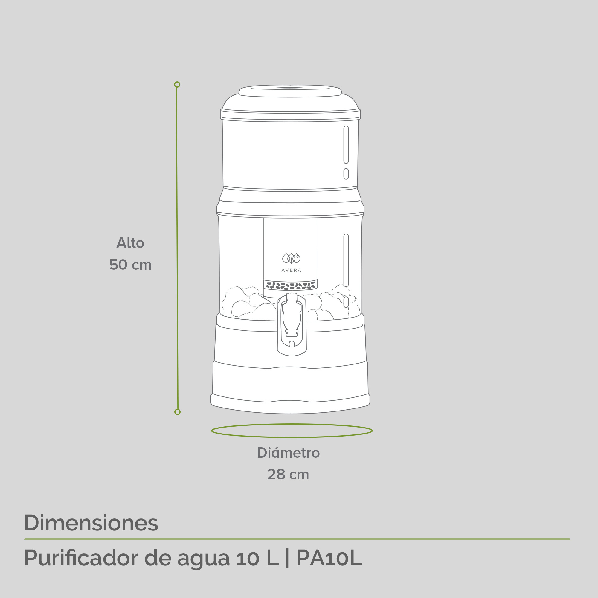 Foto 4 pulgar | Purificador de Agua Avera PA10L color Blanco 10 L Filtro de Agua