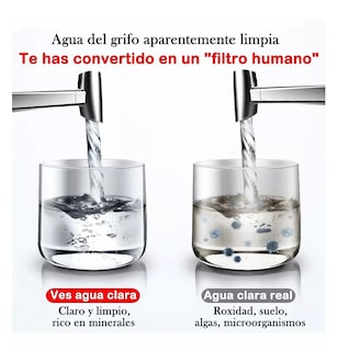 Foto 4 | Filtro De Agua Hogar Mini -elimina Cloro/filtrante Adicional Blanco