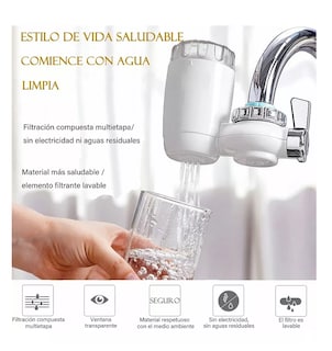 Foto 5 | Filtro De Agua Hogar Mini -elimina Cloro/filtrante Adicional Blanco