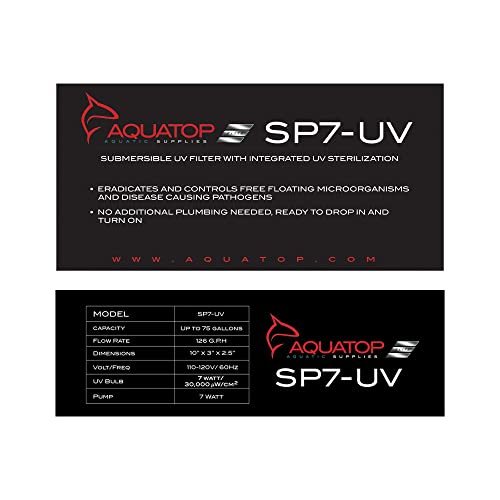 Foto 3 pulgar | Filtro Interno Aquatop Sp7-uv 72-126 Lph Con Luz Uv De 7 W - Venta Internacional.