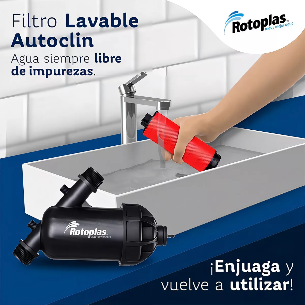 Foto 3 pulgar | Filtro De Agua Lavable Rotoplas 300427 Color Negro