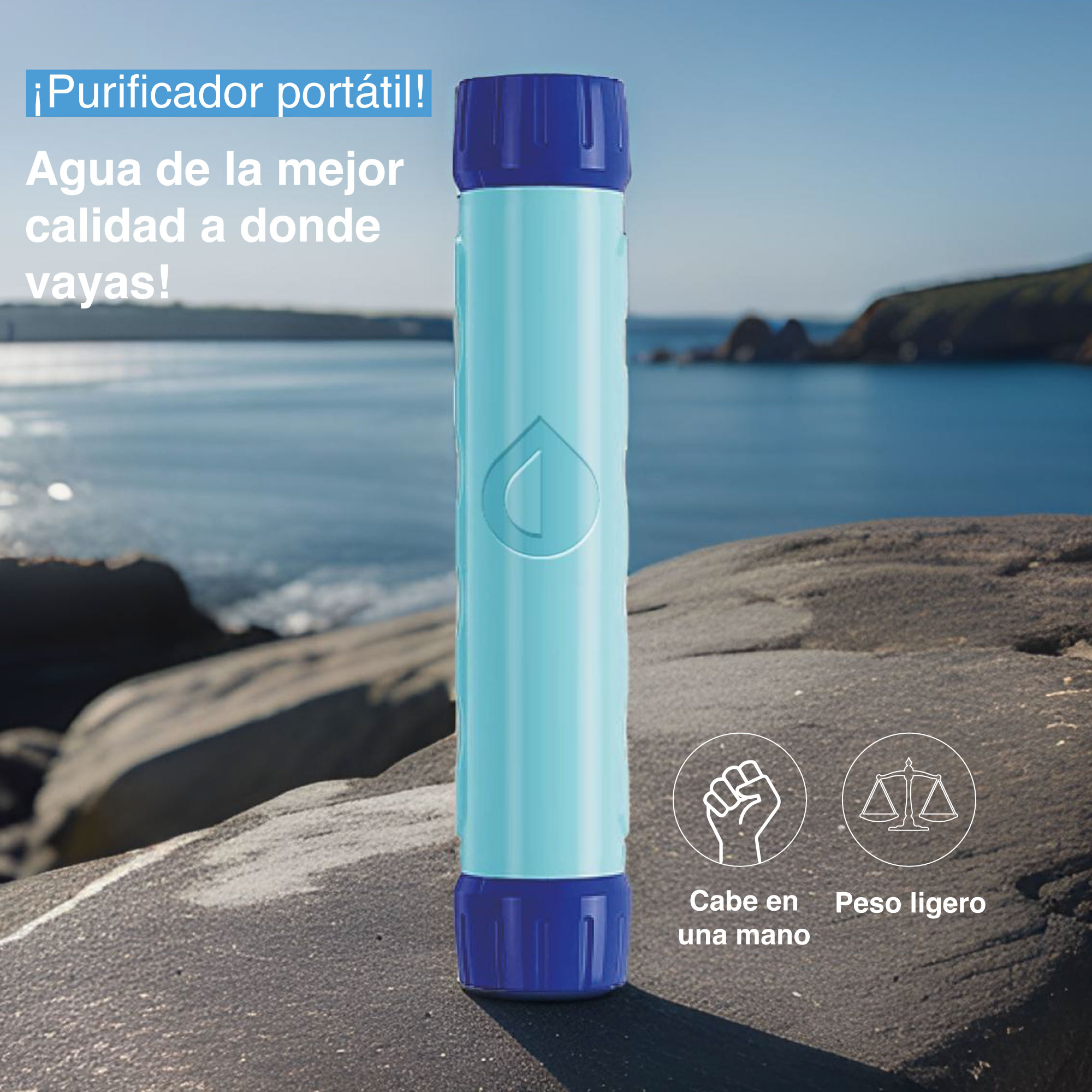 Foto 3 pulgar | Filtro Purificador De Agua Portatil Outdoor, Ligero, Apto Backpack. Camping, Hiking,versatil