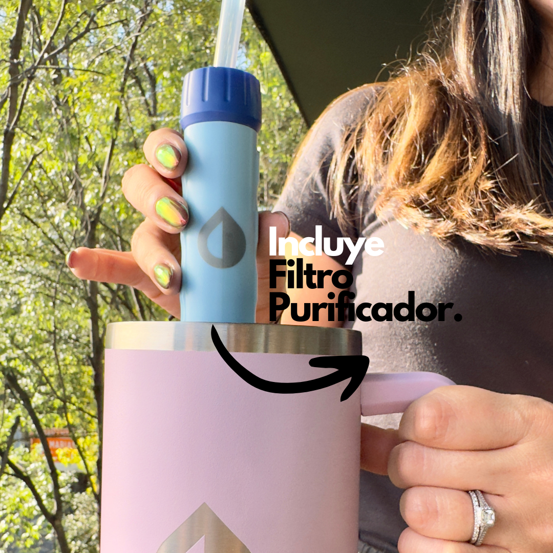 Foto 3 pulgar | El Termo Filtro Purificador De Agua Portátil Y Urbano 1.2 Lts Eco Blanco