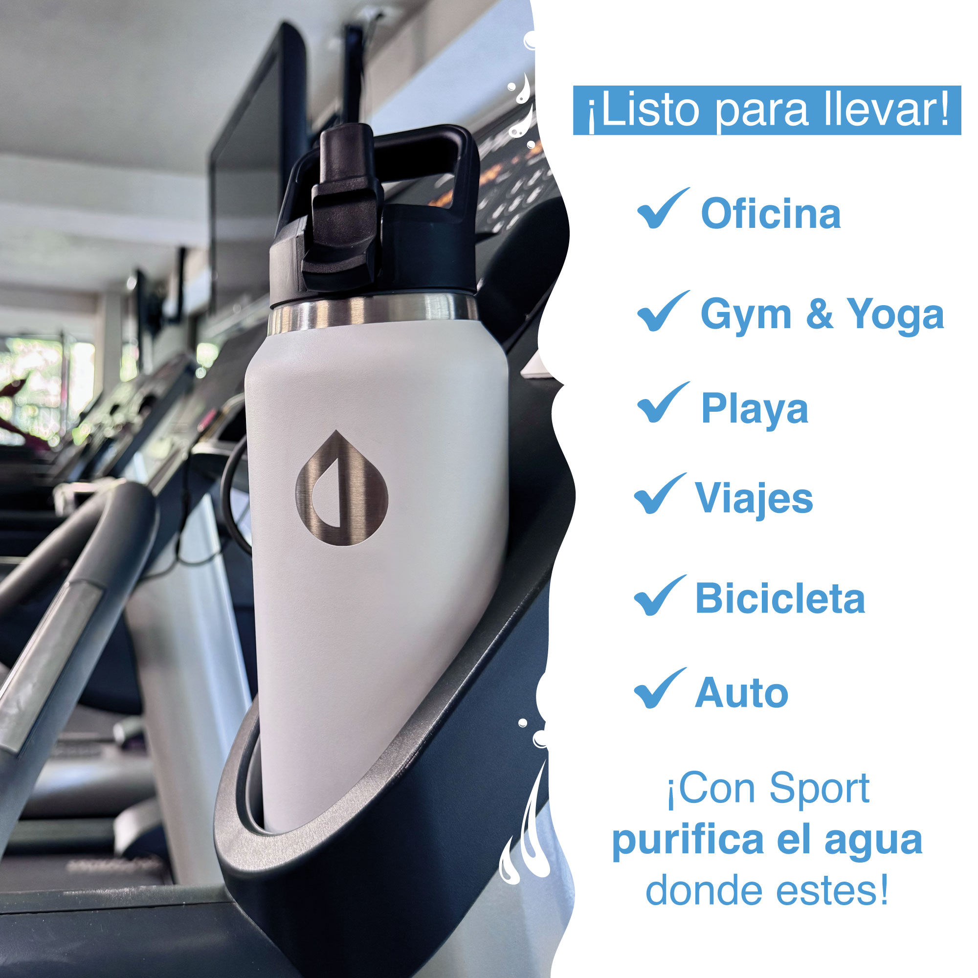 Foto 5 pulgar | Termo Pura Sport Térmico 1.2 l con Purificador Agua Acero Blanco