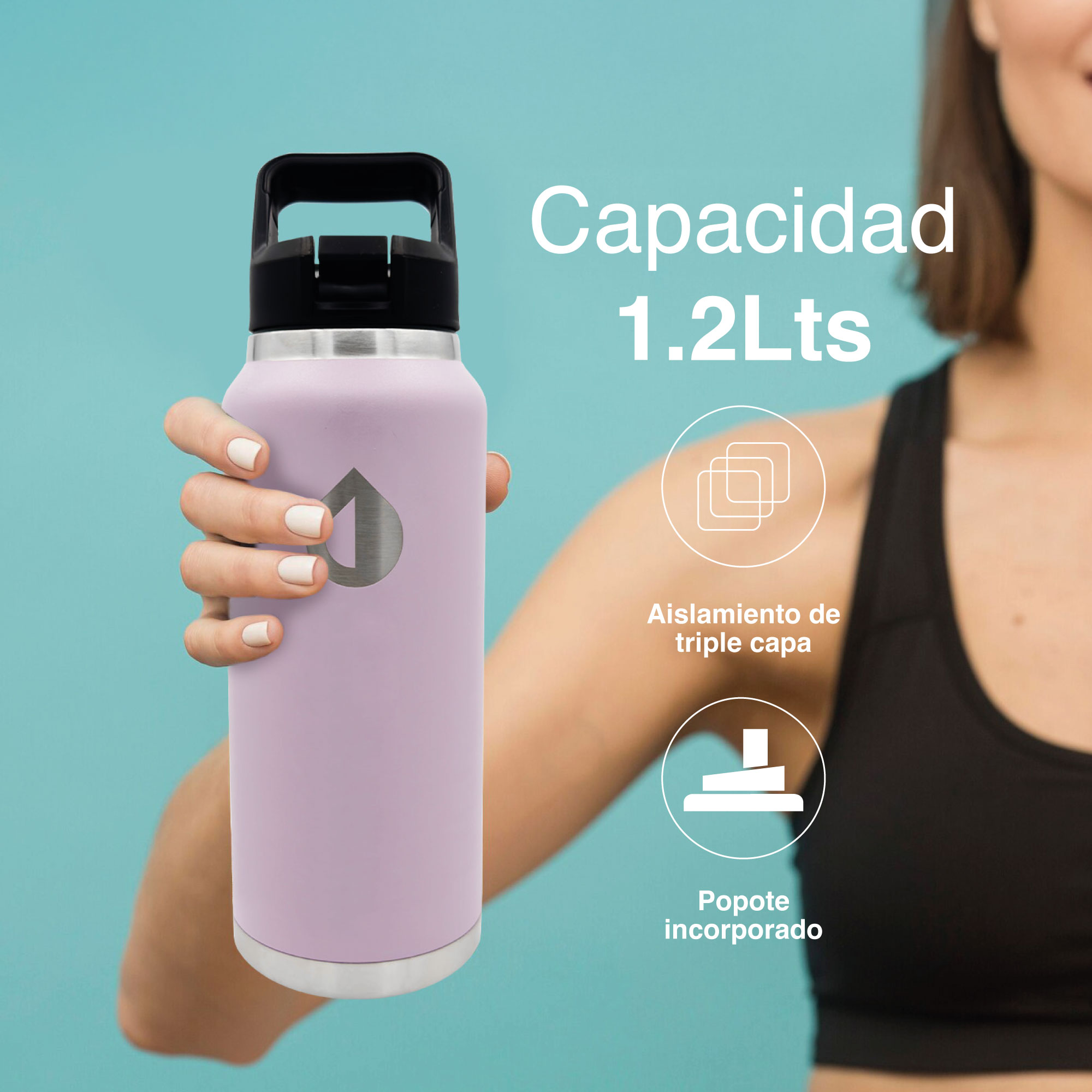 Foto 9 pulgar | Termo Pura Sport Térmico 1.2 l con Purificador Agua Acero Blanco