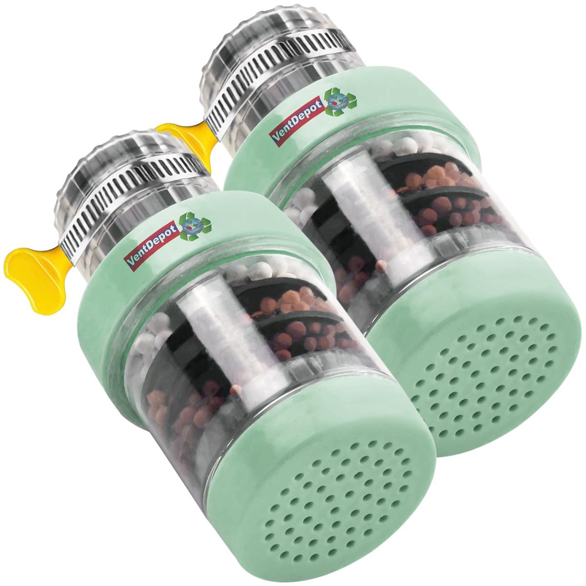 Filtros De Agua Eficientes , Mxhdn-002, 2pzas, Ø15-22mm, Carbón Activado/zeolita/maifan/sulfito De Calcio/pva, Verde