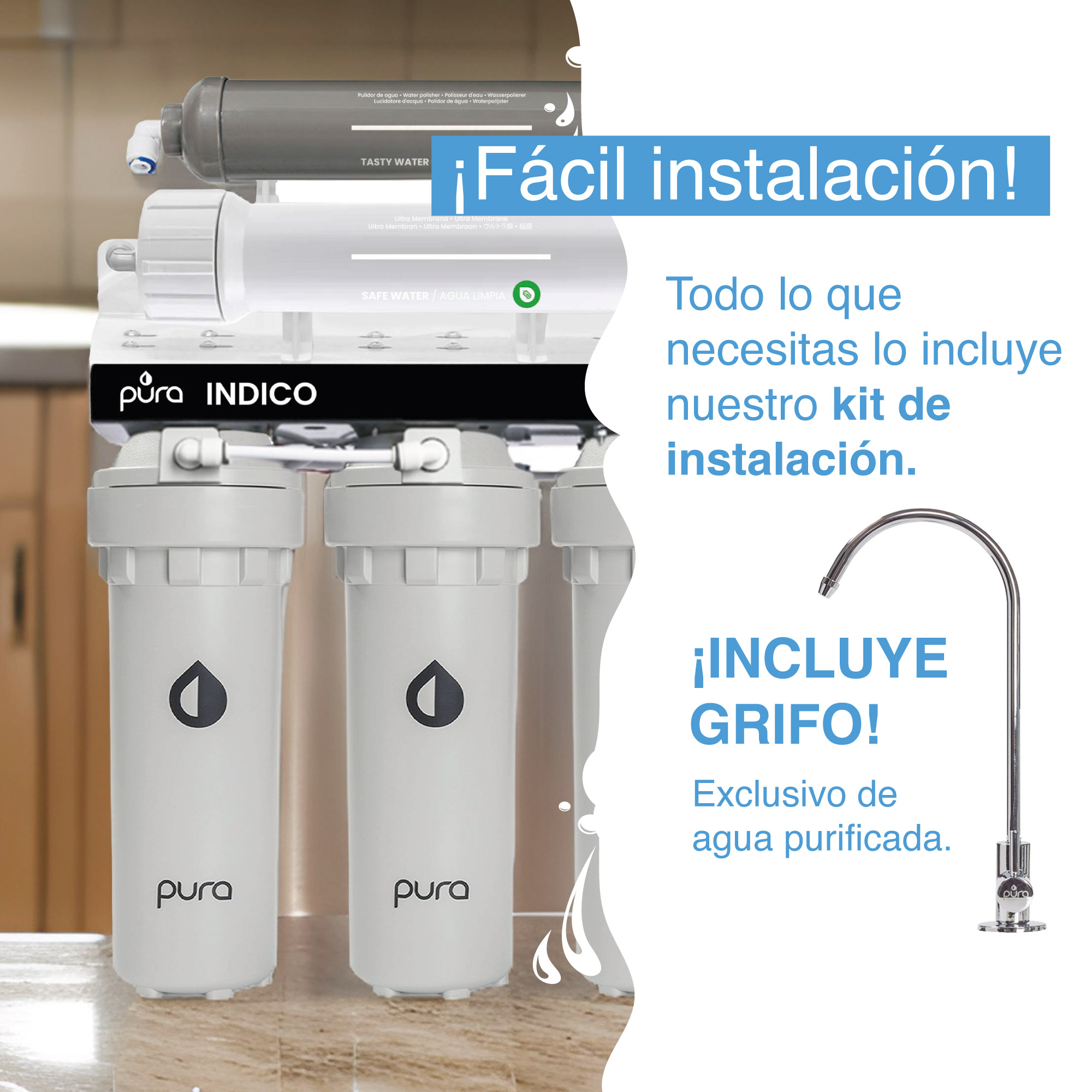 Foto 4 pulgar | Filtro Purificador Agua 5 Etapas Bajo Tarja +magnesio +salud