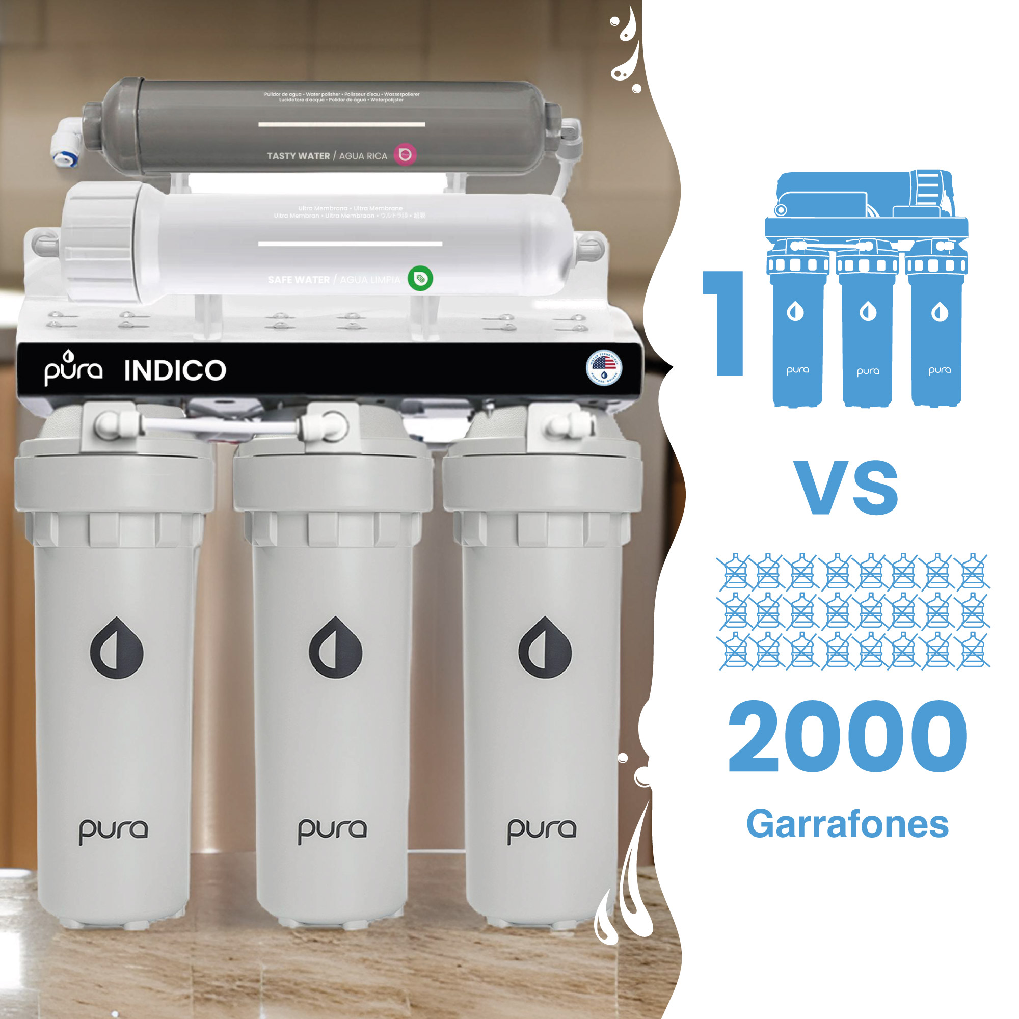 Foto 8 | Filtro Purificador Agua 5 Etapas Bajo Tarja +magnesio +salud